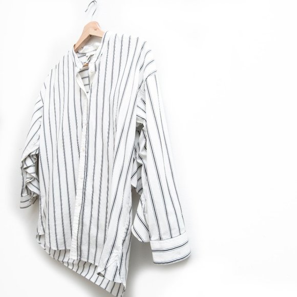 Joie Striped Button Down Long Sleeves Blouse - Picture 3 of 6